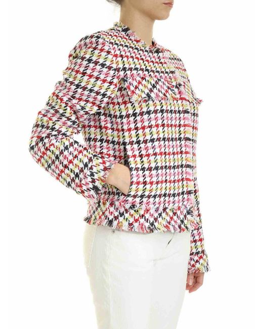 Karl Lagerfeld White Jacket With Fringes On The Edges