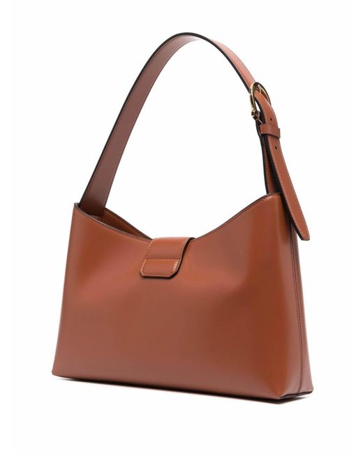 Ferragamo Brown Trifolio Leather Shoulder Bag