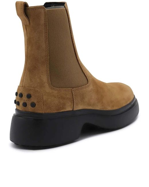 Tod's Brown Suede Platform Boots