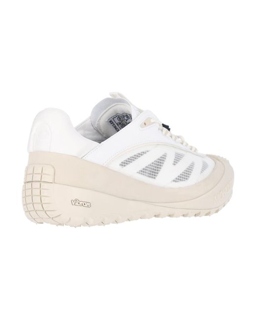 Moncler White Low-Top Mesh-Detail Sneaker