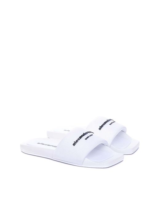 Alexander Wang White Slide Sandals