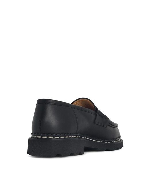 Paraboot Black Reims Smooth Leather Loafers for men