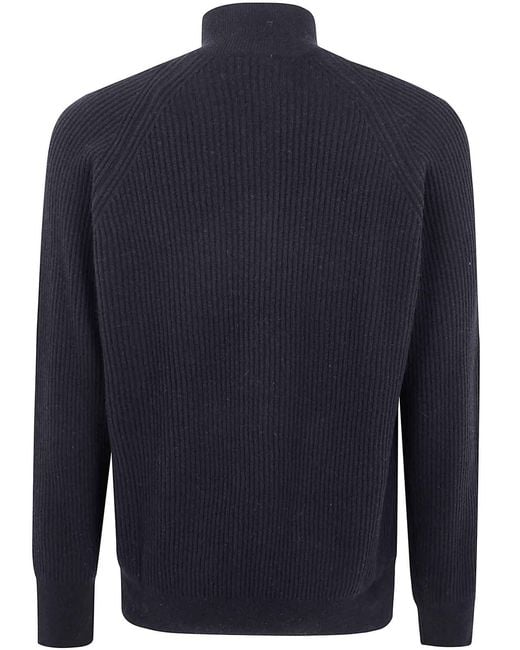 Barba Napoli Blue Full Zip Jacket for men