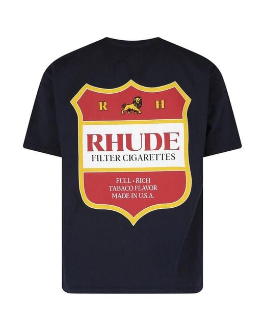 Rhude Blue Logo T-Shirt for men
