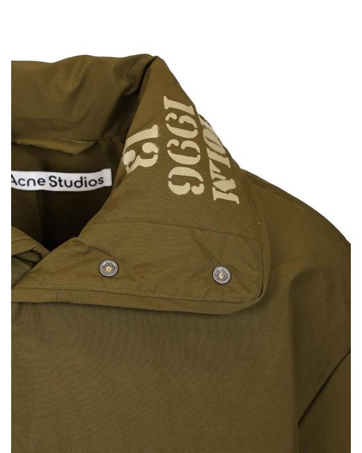 Acne Green Omero Down Jacket for men