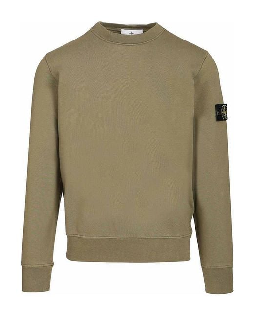 Stone Island Green Organic Cotton Sweatshirt for men