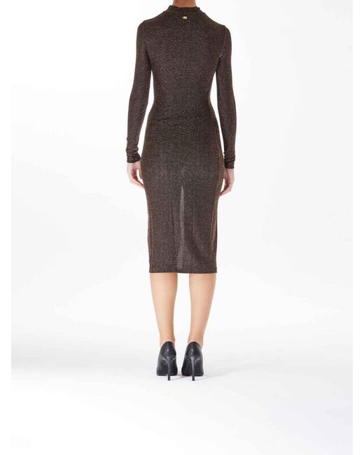 Just Cavalli Brown Long Sleeves Dress
