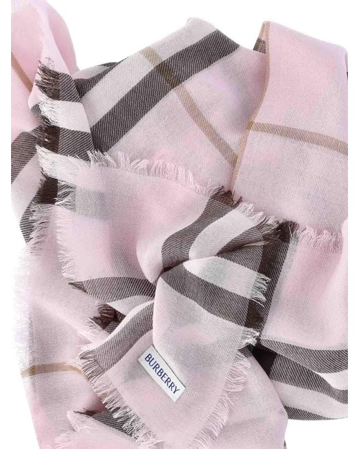 Burberry Pink Wool Scarf