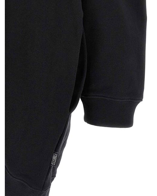 MM6 by Maison Margiela Black Off-Shoulder Hooded Dress