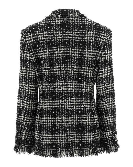 GIUSEPPE DI MORABITO Black Tweed And Rhinestone Blazer