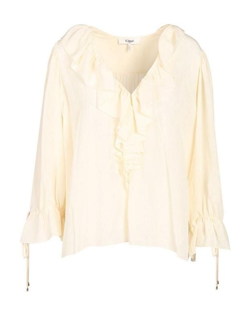 Chloé Natural Long-Sleeved Shirt