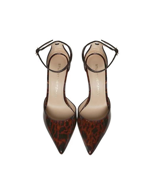 Stuart Weitzman Metallic Stuart Power Strapi Leather Pumps