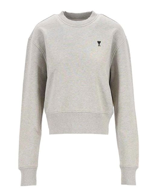 AMI White Crewneck Sweatshirt