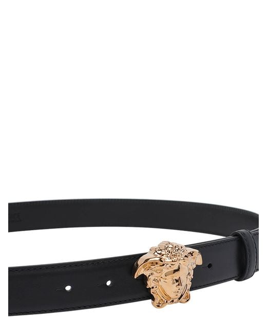 Versace Black La Medusa Leather Belt for men