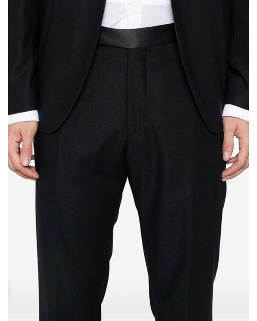 Tagliatore Black Virgin Wool Single-Breasted Suit for men