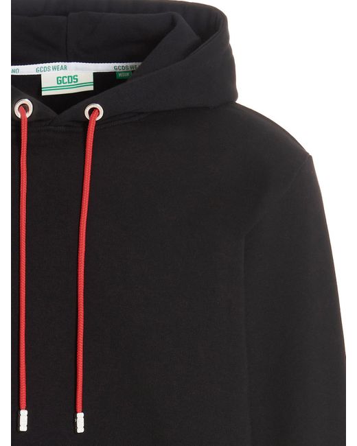 Gcds Black Logo Hoodie for men