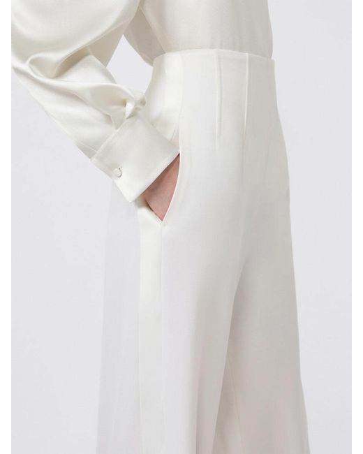 Max Mara White Pantalone Balta Bianco