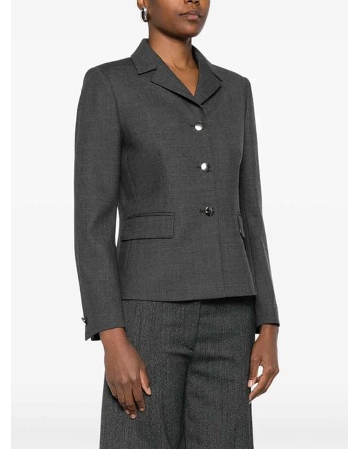 Tagliatore Gray Tailored Jacket With Notched Collar