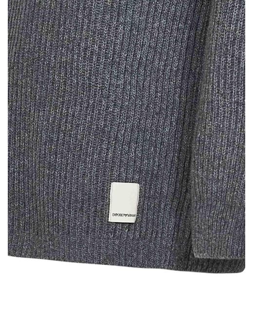Emporio Armani Gray Wool Blend Knit Sweater for men