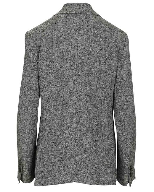 Emporio Armani Gray Double-Breasted Blazer