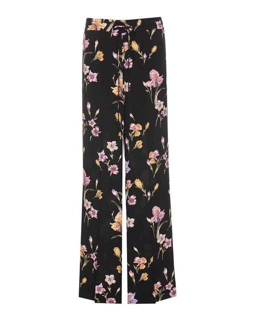 Twinset Black Floral Print Pants