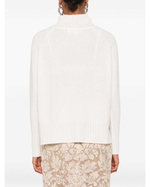 Be You White Cashmere Turtle-Neck Sweater