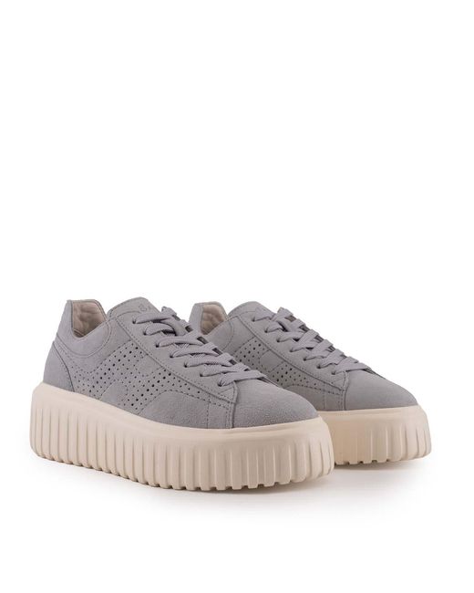 Hogan Gray H-Stripes Sneakers