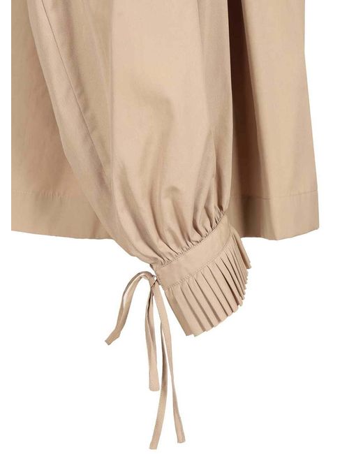 Dries Van Noten Natural Cotton Poplin Blouse With Ruffles
