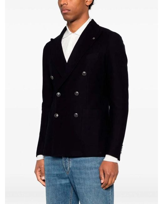 Tagliatore Black 'Montecarlo Jersey' Jacket for men