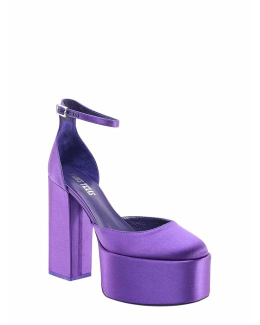 Paris Texas Purple Satin Sandals