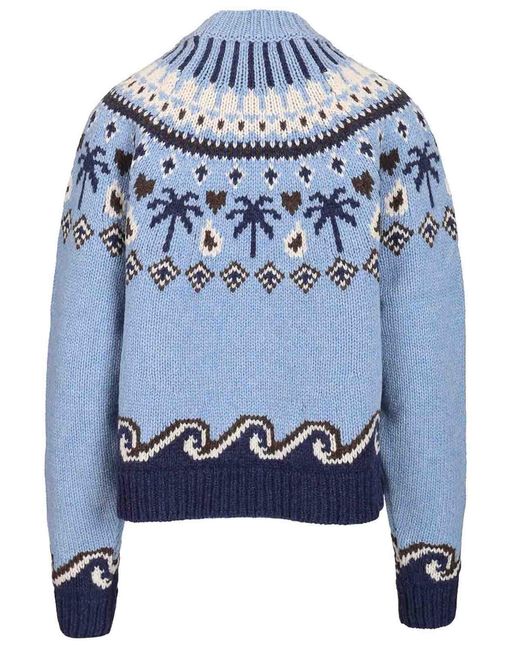 Alanui Blue Sweet Winter Sweater