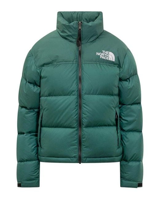 The North Face Green Down Jacket With Logo
