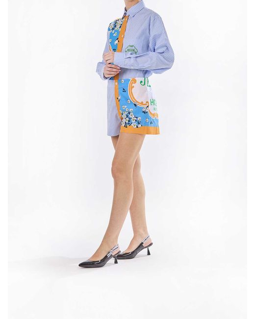 Moschino Blue Short Pants Foulard Printing