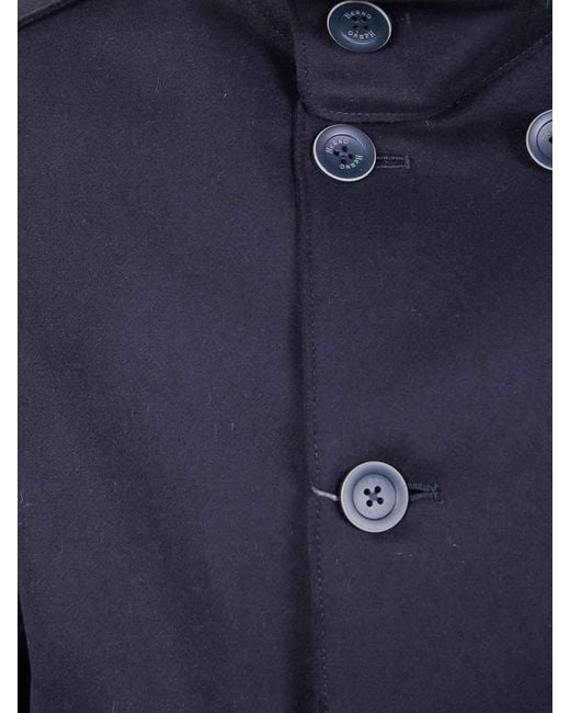 Herno Blue Military Short Peacoat Coat for men