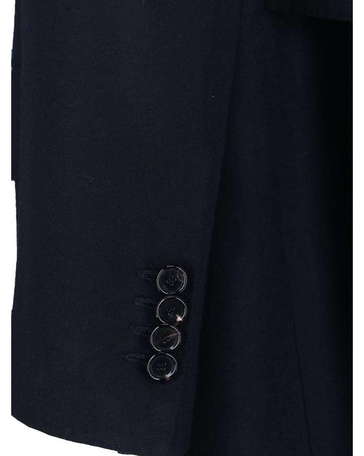 Cesare Attolini Blue Double-Breasted Coat for men