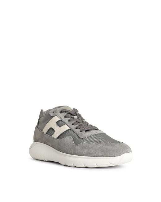 Hogan White Interactive 3 Suede Blend Sneakers for men