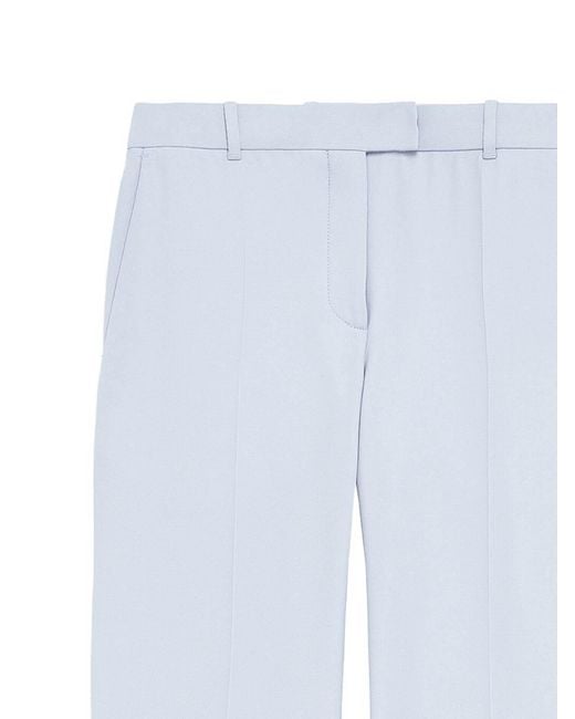 McQueen White Cropped Tailored Trousers