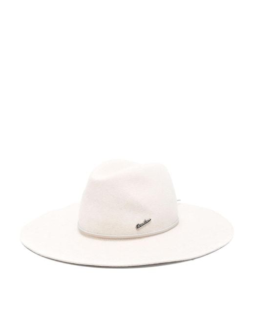 Borsalino White Alessandria Fur Felt Fedora Hat for men