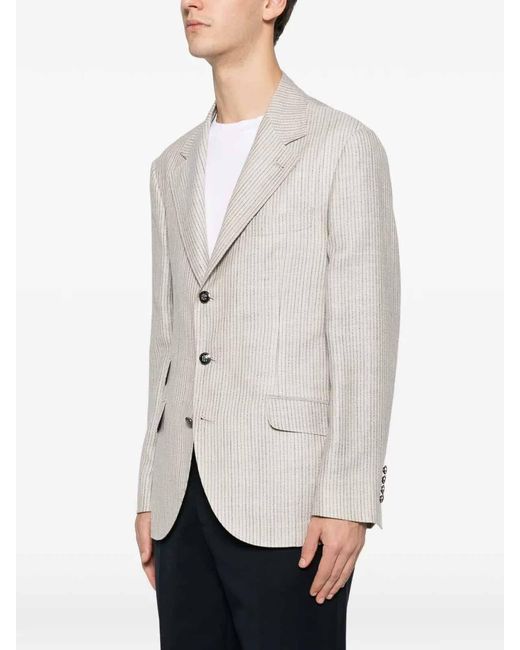 Brunello Cucinelli White Deconstructed Blazer for men