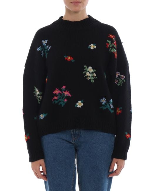 Philosophy Di Lorenzo Serafini Black Multicolour Embroidered Wool Jumper