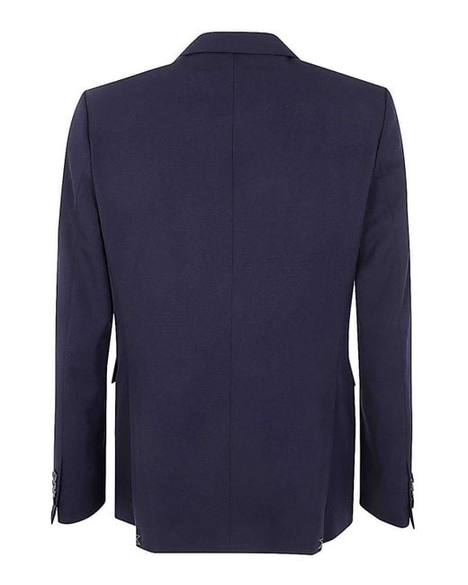 Dries Van Noten Blue Casual Wool Outerwear Jacket for men