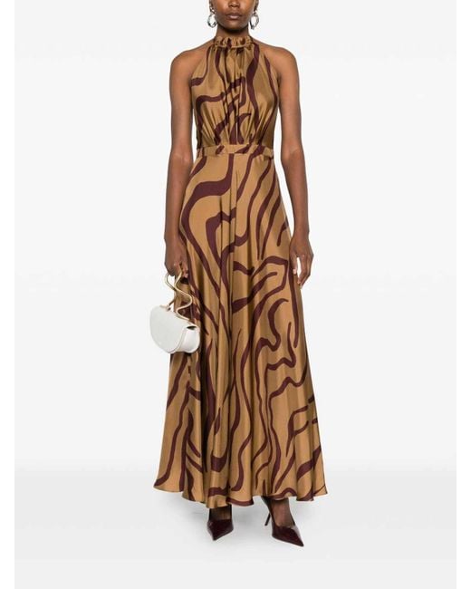 Raquel Diniz Natural Flowing Silk Maxi Dress