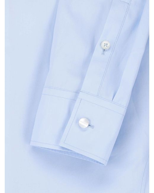 Jil Sander Blue Cotton Poplin Shirt