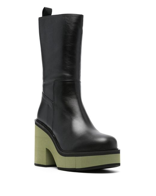Paloma Barceló Black Leather Heel Ankle Boots