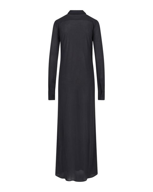 Jil Sander Black Long Sleeve Button-Front Shirt Dress