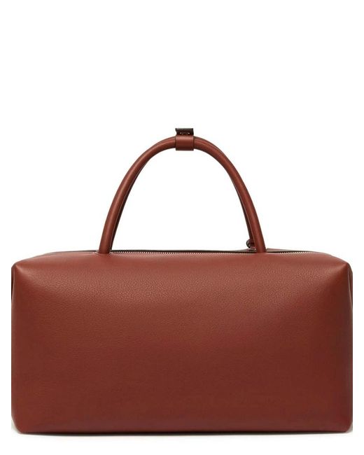 Max Mara Brown Large Leather Trunk With Pockets