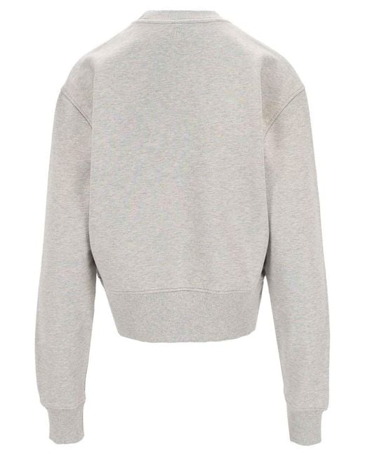 AMI White Crewneck Sweatshirt