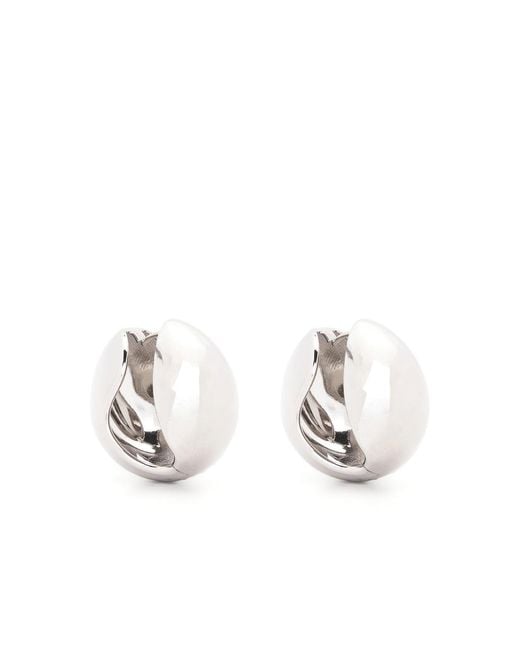 Coperni White Shaped Logo Hoop Earrings