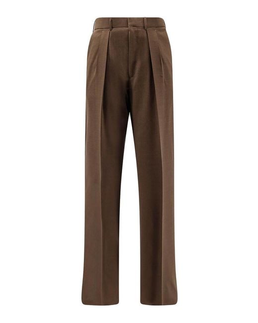 Tom Ford Brown Wool Trousers With Pleats for men
