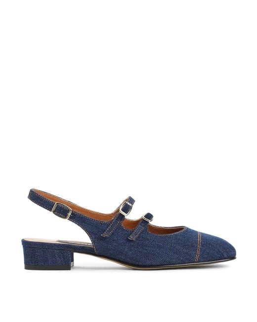 CAREL PARIS Blue Peche 25 Fabrics Mary Jane Pumps